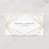 Faux Gold Geometric Lijst bruiloft RSVP online kaa Informatiekaartje (Achterkant)