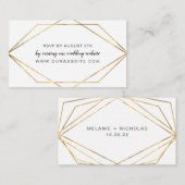 Faux Gold Geometric Lijst bruiloft RSVP online kaa Informatiekaartje (Voorkant / Achterkant)