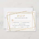 Faux Gold Geometric Lijst Wedding RSVP + entrées (Voorkant)