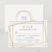 Faux Gold Geometric Lijst Wedding RSVP + entrées (Voorkant / Achterkant)
