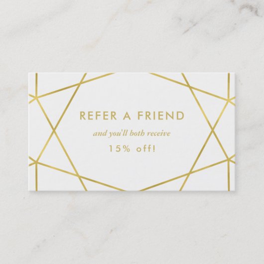 Faux Gold Geometric op White | Verwijzing (Voorkant)