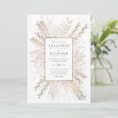 Faux gold Gilded Meadow Invitation Kaart (Staand voorkant)