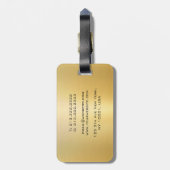 Faux Gold Glamor Sjabloon Modern Monogram Bagagelabel (Achterkant verticaal)