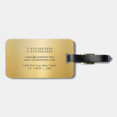 Faux Gold Glamor Sjabloon Modern Monogram Bagagelabel (Achterkant horizontaal)