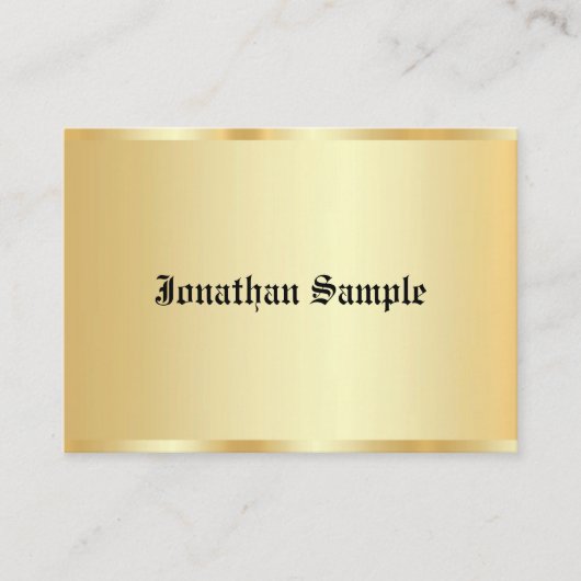 Faux Gold Glamor Sjabloon Oude tekst op maat Visitekaartje (Voorkant)