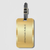 Faux Gold Glamor Trendy Modern Sjabloon Elegant Bagagelabel (Voorkant (verticaal))