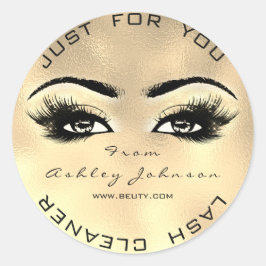 Faux Gold Glas Beauty Glitter Lash Makeup Ronde Sticker