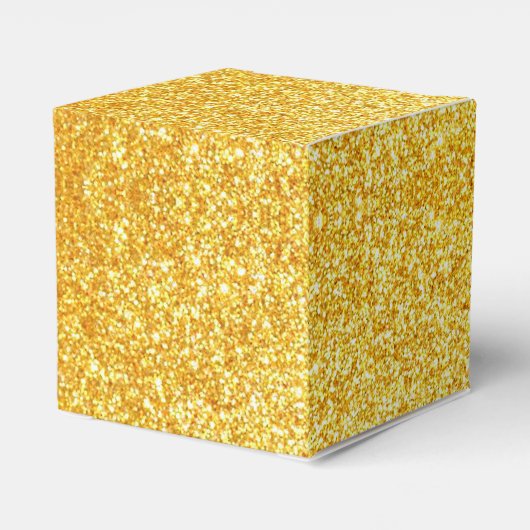 Faux Gold Gliiter Kijk Moderne Sjabloon Elegant Bedankdoosjes (Achterkant)