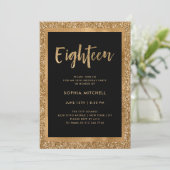 Faux Gold Glitter | 18e verjaardag Kaart (Staand voorkant)