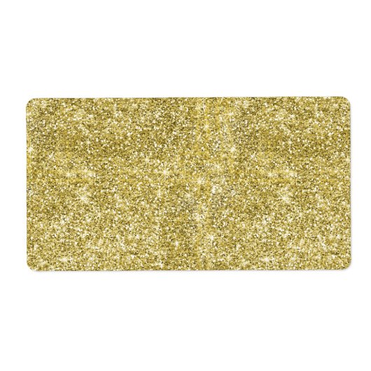 Faux Gold Glitter Achtergrond Patroon Sparkle Etiket (Voorkant)