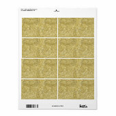 Faux Gold Glitter Achtergrond Patroon Sparkle Etiket (Full Sheet)