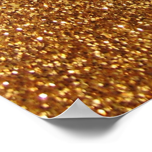 Faux Gold glitter-afbeelding Poster (Hoek)