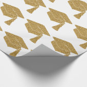 Faux Gold Glitter Afstudeerder Pet Afstuderen Gift Cadeaupapier (Hoek)