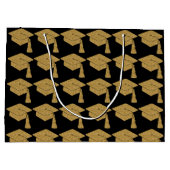 Faux Gold Glitter Afstudeerder Pet Afstuderen Groot Cadeauzakje (Achterkant)