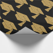 Faux Gold Glitter Afstudeerder Pet Cadeaupapier (Hoek)