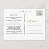 Faux Gold Glitter Afstudeerfeest Uitnodigen Briefk Uitnodiging Briefkaart (Achterkant)