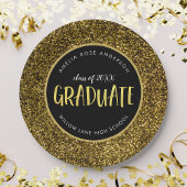 Faux Gold Glitter Afstuderen Afstuderen Papieren Bordje