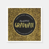 Faux Gold Glitter Afstuderen Afstuderen Servet (Voorkant)