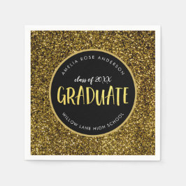Faux Gold Glitter Afstuderen Afstuderen Servet