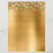 Faux Gold Glitter and Foil Cocktails Bar Menu (Achterkant)