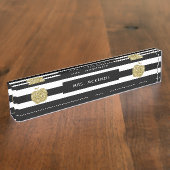 Faux Gold Glitter Apple | Leerbureau Naambordje (Zijkant)