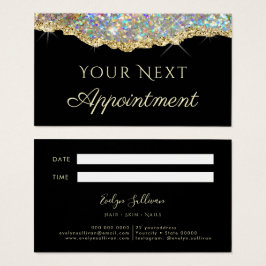 Faux Gold glitter Appointment Card Visitekaartje