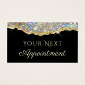 Faux Gold glitter Appointment Card Visitekaartje (Voorkant)
