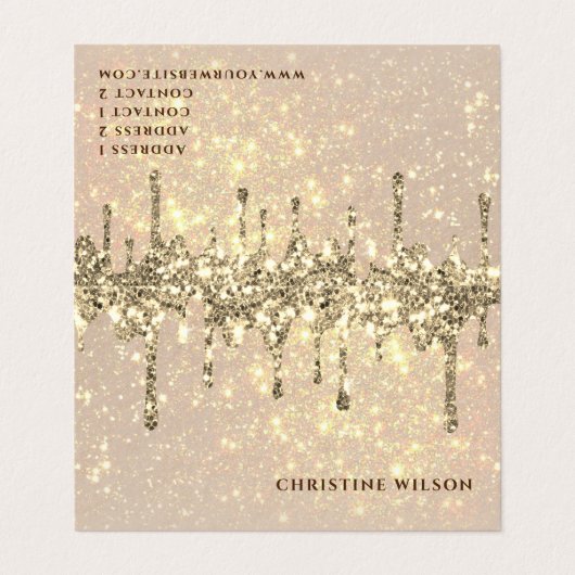 faux gold glitter background visitekaartje (Buitenkant ongevouwen)