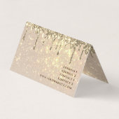 faux gold glitter background visitekaartje (Achterkant)
