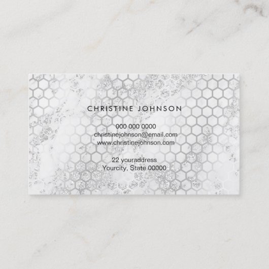 Faux Gold Glitter Bee op grijs Visitekaartje (Achterkant)