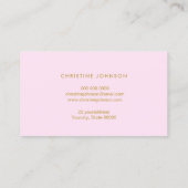 Faux Gold Glitter Bee op roze achtergrond Visitekaartje (Achterkant)