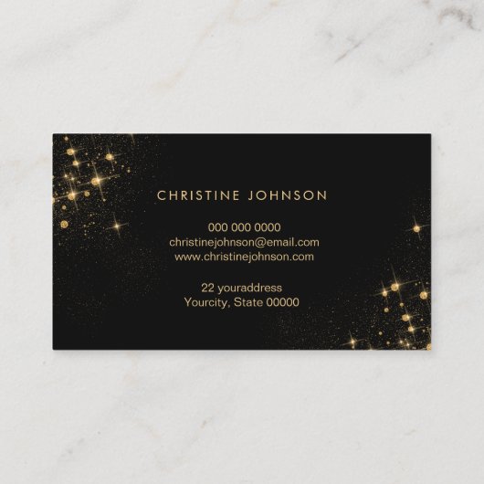 faux gold glitter bee visitekaartje (Achterkant)