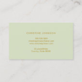 Faux Gold glitter bij op salie groene achtergrond Visitekaartje (Achterkant)