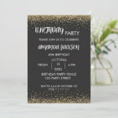 Faux Gold Glitter Black 40th Birthday Kaart (Staand voorkant)