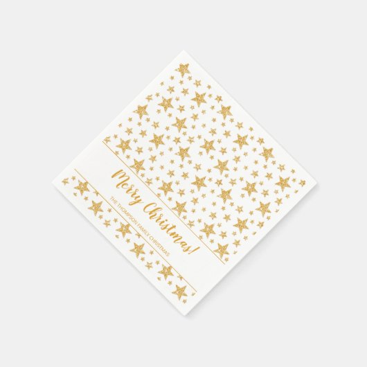 Faux Gold Glitter bliksemflits kerstmis Servet (Hoek)