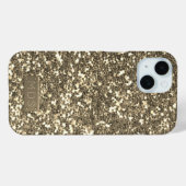 Faux Gold Glitter Bling Sparkle Monogram Case-Mate iPhone Case (Achterkant (horizontaal))