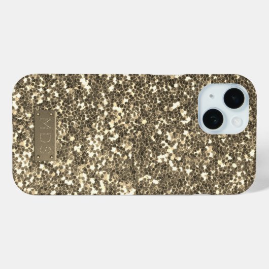 Faux Gold Glitter Bling Sparkle Monogram Case-Mate iPhone Case (Achterkant (horizontaal))