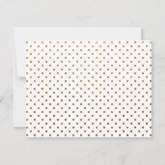 Faux Gold Glitter Border Heart gepersonaliseerd Bedankkaart (Achterkant)