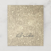 Faux Gold Glitter Bride Plaatskaartje (Buitenkant ongevouwen)