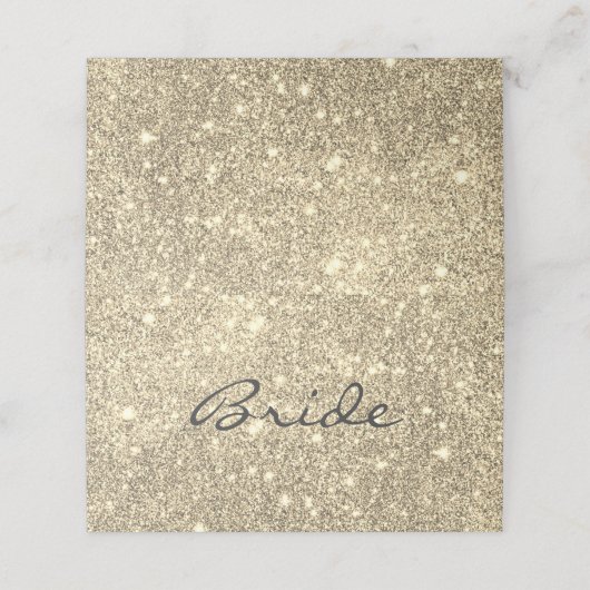 Faux Gold Glitter Bride Plaatskaartje (Buitenkant ongevouwen)