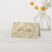 Faux Gold Glitter Bride Plaatskaartje (Voorkant)