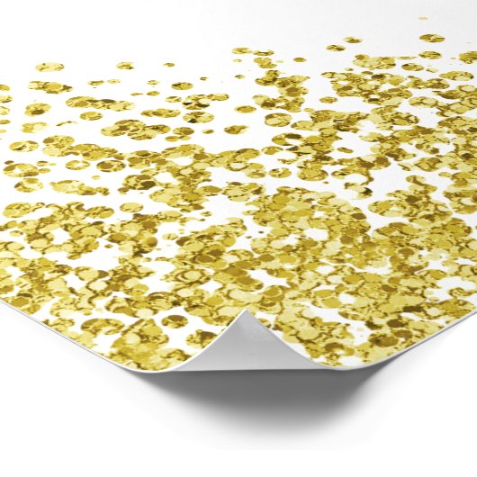 Faux gold glitter bruiloft welkomstbord wit poster (Hoek)