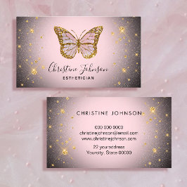 faux gold glitter butterfly logo visitekaartje