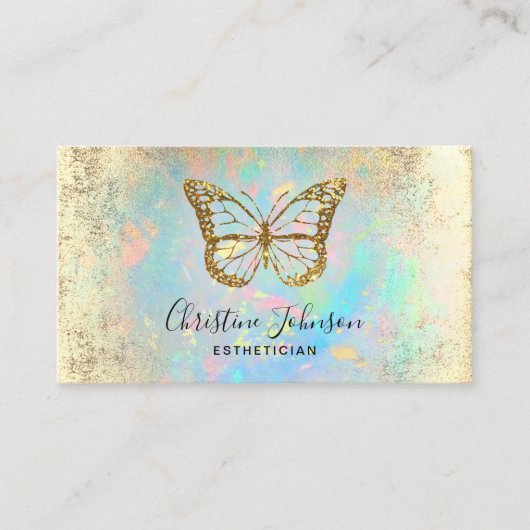 Faux Gold Glitter Butterfly logo Visitekaartje (Voorkant)