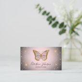 faux gold glitter butterfly logo visitekaartje (Staand voorkant)
