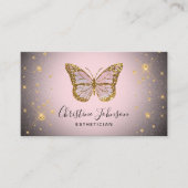 faux gold glitter butterfly logo visitekaartje (Voorkant)
