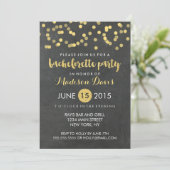 Faux Gold Glitter Chalkboard vrijgezellenfeest Kaart (Staand voorkant)