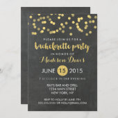 Faux Gold Glitter Chalkboard vrijgezellenfeest Kaart (Voorkant / Achterkant)