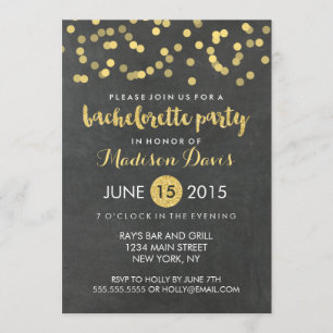 Faux Gold Glitter Chalkboard vrijgezellenfeest Kaart