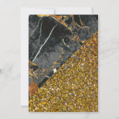 Faux Gold Glitter Charcoal Grable Quinceanera Kaart (Achterkant)